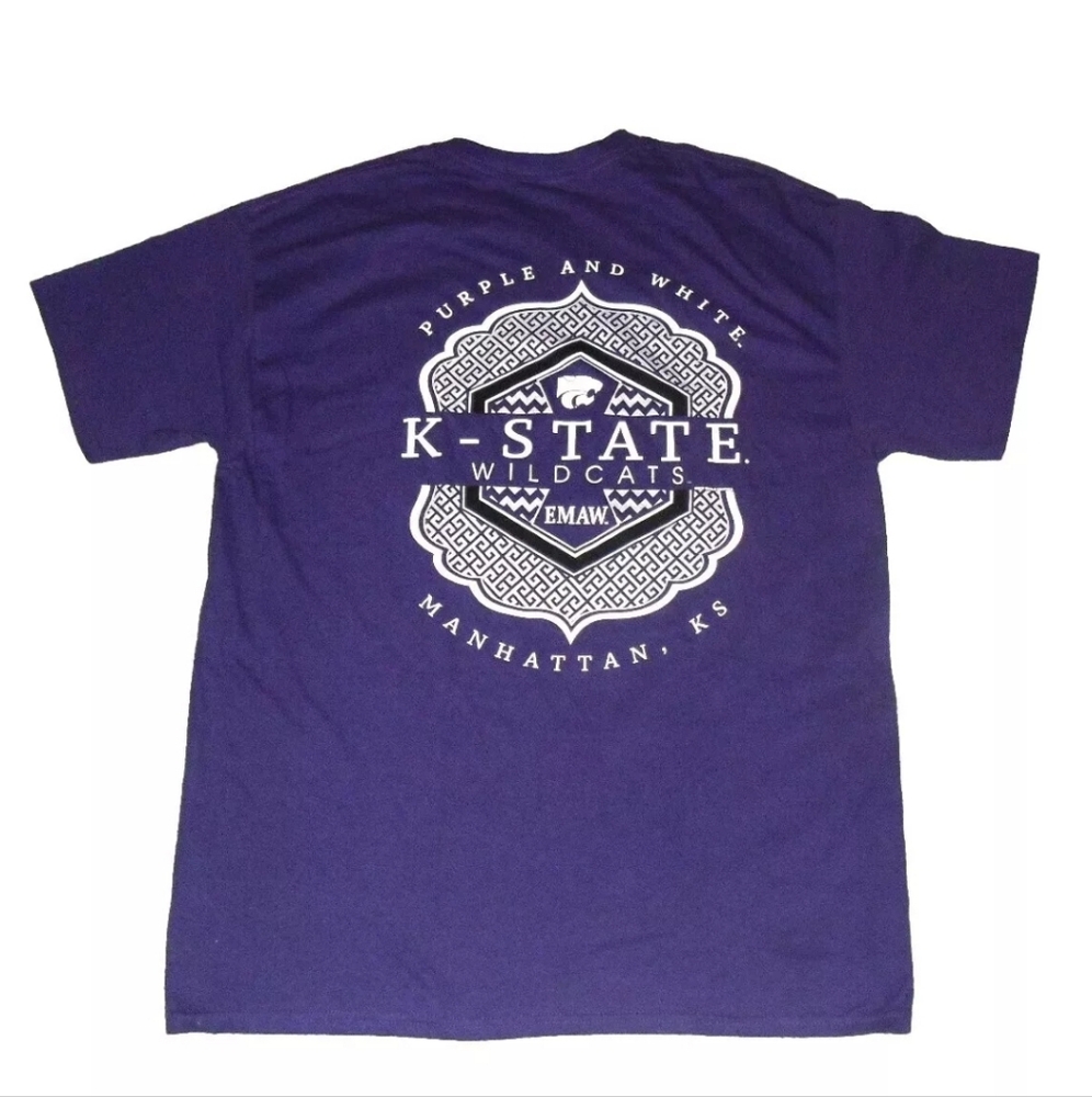 Kansas State Wildcats Mens Adult Purple T-Shirt sz. Large New Ncaa